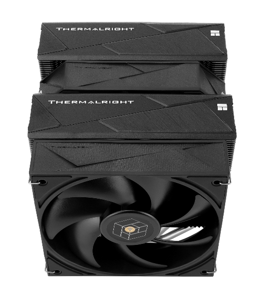 Кулер для процессора Thermalright Royal Pretor 130 (4-pin PWM, 158мм, Ni/Cu, 6x6мм, 1x120+1x130мм, 80.45CFM/81.88CFM, 29.4dBA/28.3dBA, 2150PM/1750RPM, S: 1200, 1700, 1851, 2011, 2066, 115X, AM4, AM5, silver, black)