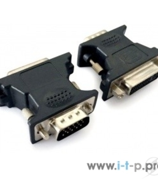 Переходник Cablexpert VGA-DVI, 15M/25F, черный, пакет (A-VGAM-DVIF-01)
