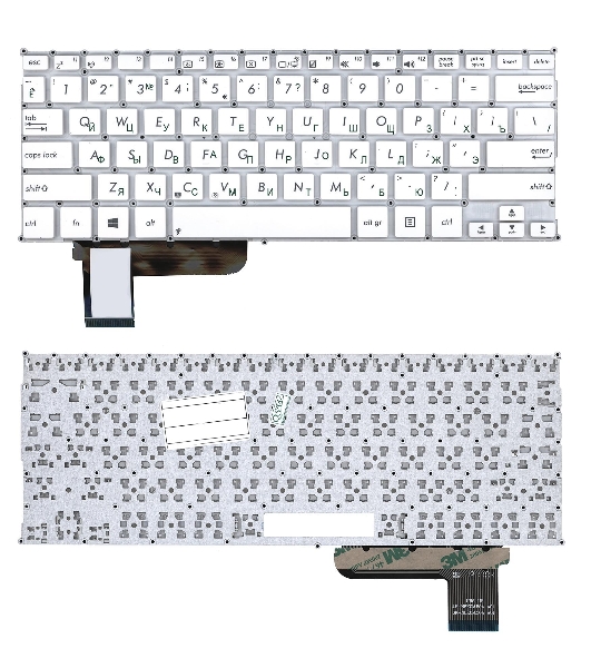 Клавиатура для ноутбука Asus S201 S201E X201 X201E белая