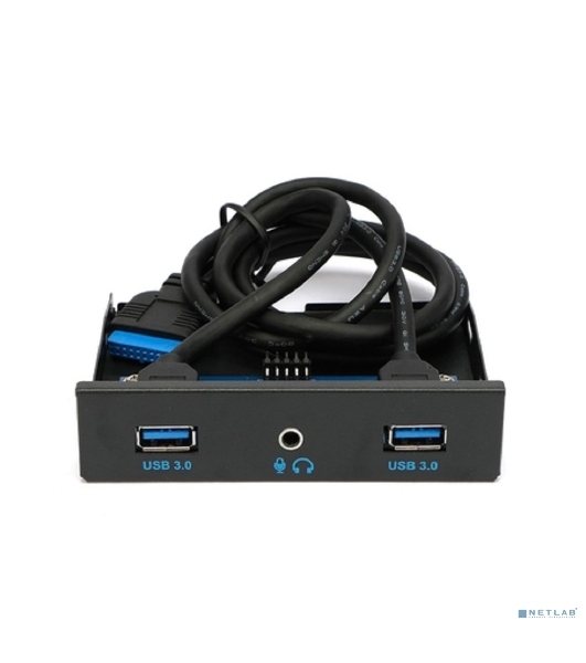 Планка на переднюю панель Gembird FP3.5-USB3-2A-HDA, USB, 2xUSB-A 3.0 + 1xJack 3.5мм, 3.5'