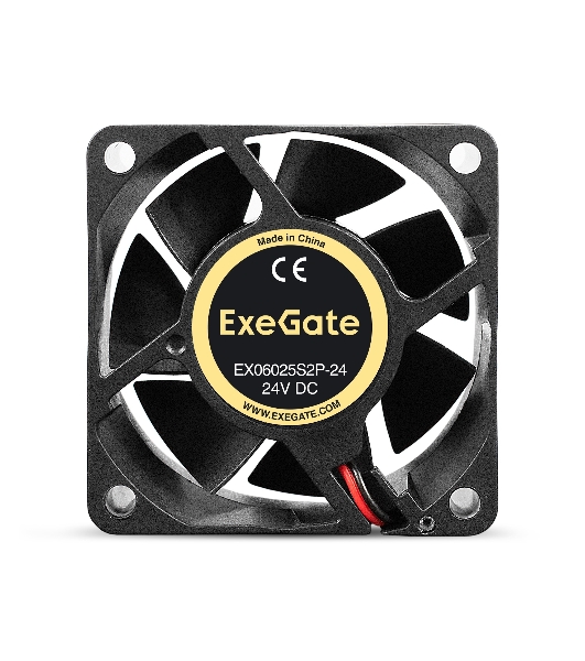 Вентилятор для корпуса ExeGate EX06025S2P-24 черный, 60 мм, 5000 об/мин, 34.5 дБ, 2 pin
