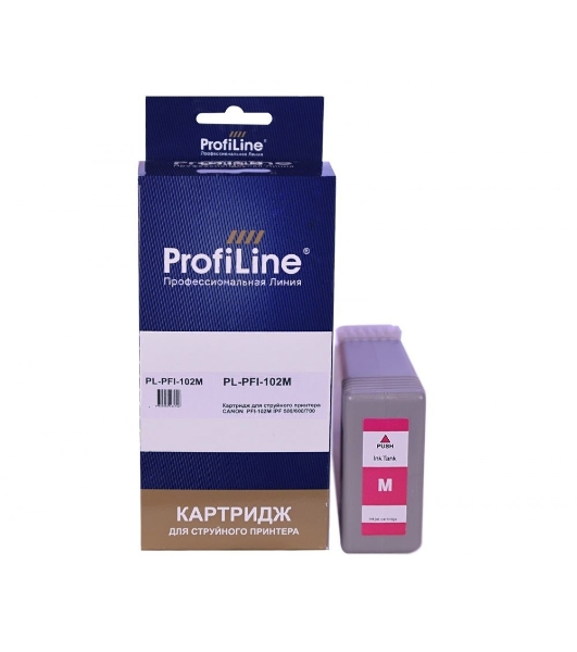 Картридж струйный ProfiLine PL-PFI-102M для принтеров Canon IPF510/IPF605/IPF610/IPF650/IPF655/IPF710/IPF750/IPF755/IPF760/IPF766 с чернилами Magenta