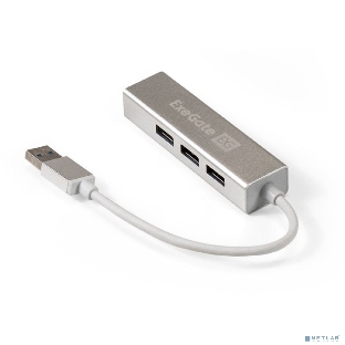 USB-концентратор ExeGate DUB-4 (кабель-адаптер USB3.0 --> 4xUSB3.0, Plug&Play, серебристый)
