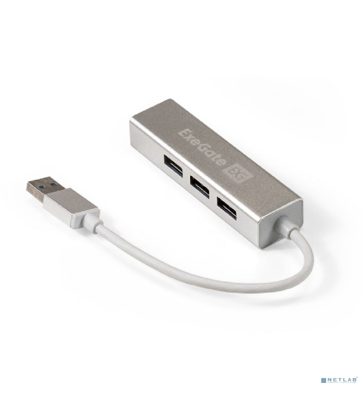 USB-концентратор ExeGate DUB-4 (кабель-адаптер USB3.0 --> 4xUSB3.0, Plug&Play, серебристый)
