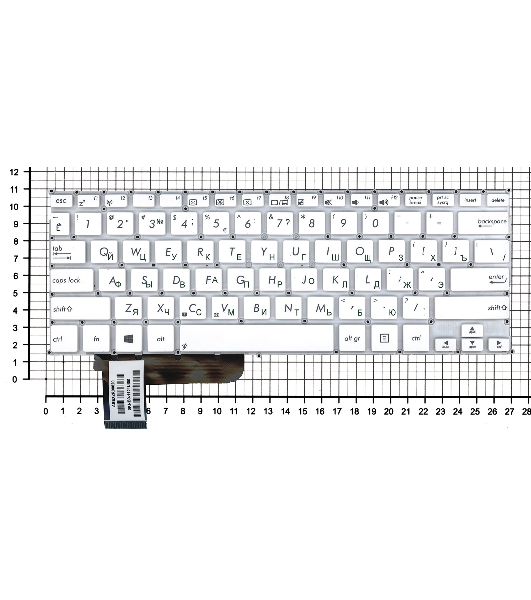 Клавиатура для ноутбука Asus S201 S201E X201 X201E белая