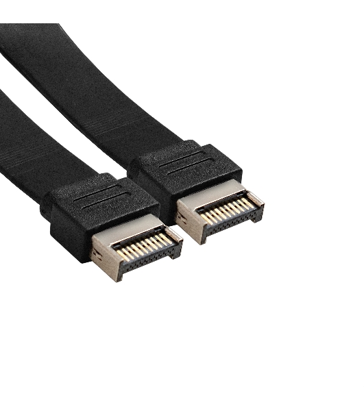 Планка портов в корпус 2xType-C SuperSpeed+ ExeGate BrctUSB32E-2C (USB3.2 Gen2 2xType-E 20Pin Male --> 2xType-C USB 3.2 Gen 2, SuperSpeed+ скорость до 10 Гбит/с, кабель 30 см)