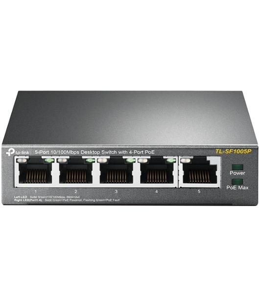 Коммутатор TP-Link SMB TL-SF1005P 5-портовый 10/100 Мбит/с настольный коммутатор с 4 портами PoE