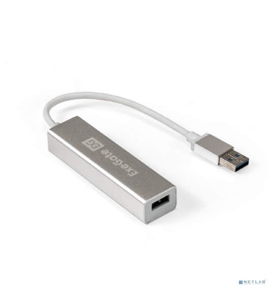 USB-концентратор ExeGate DUB-4 (кабель-адаптер USB3.0 --> 4xUSB3.0, Plug&Play, серебристый)