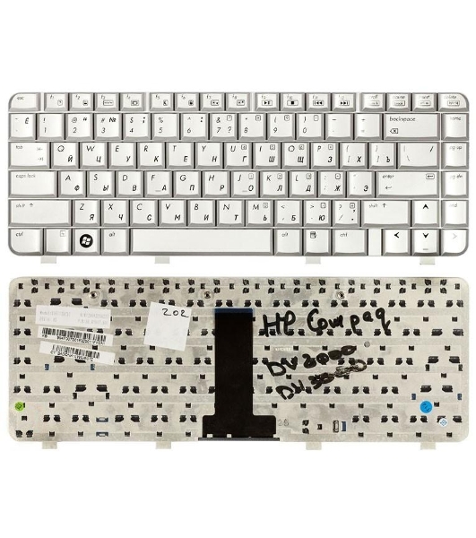 Клавиатура для ноутбука HP Pavilion DV2000, HP Compaq Presario V3000 серебристая