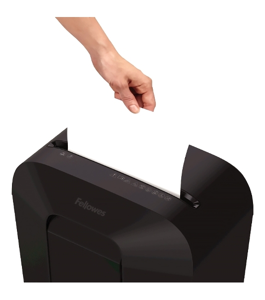 Шредер Fellowes PowerShred LX41 черный (секр.P-4)/перекрестный/8лист./17лтр./скрепки/скобы/пл.карты