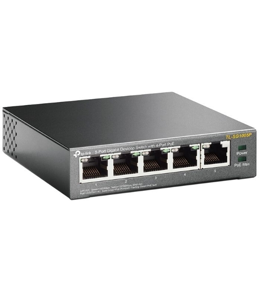 Коммутатор TP-Link SMBTL-SG1005P 5-портовый гигабитный настольный коммутатор с 4 портами PoE SMB 56W