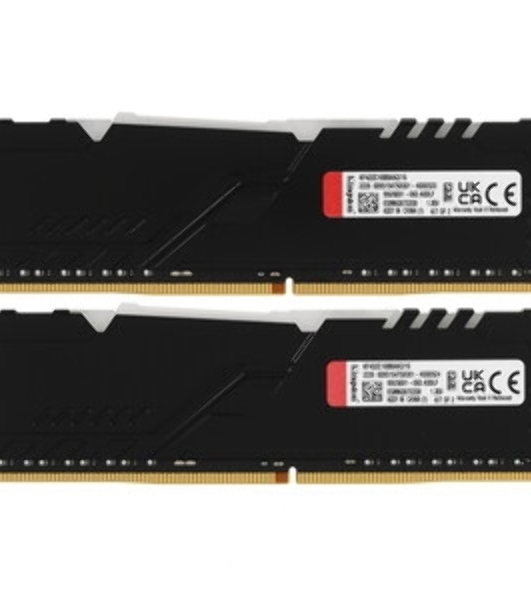 Оперативная память Kingston Fury Beast, DDR4, 16GB (2x8GB), 3200MHz, CL16, DIMM, с радиатором, черный