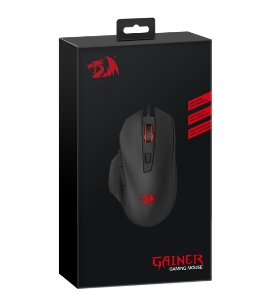 Мышь проводная Redragon Gainer черный, 3200 dpi, USB, кнопки - 6