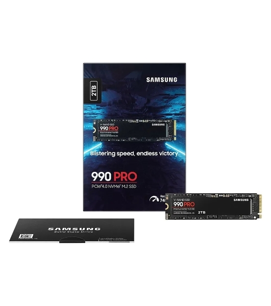 Накопитель SSD Samsung 990 PRO, 2000Gb, PCIe 4.0 x4, M.2 2280, NVMe, R/W 7450/6900, с радиатором