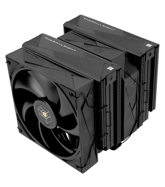 Кулер для процессора Thermalright Royal Pretor 130 черный (4-pin PWM, 158мм, Ni/Cu, 6x6мм, 1x120+1x130мм, 80.45CFM/81.88CFM, 29.4dBA/28.3dBA, 2150PM/1750RPM, S: 1200, 1700, 1851, 2011, 2066, 115X, AM4, AM5, black)