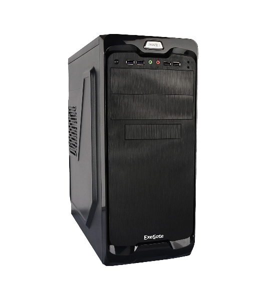 Компьютерный корпус Miditower ExeGate UN-604 Black, ATX, (UN450, 120мм) 2хUSB+2хUSB 3.0, Audio