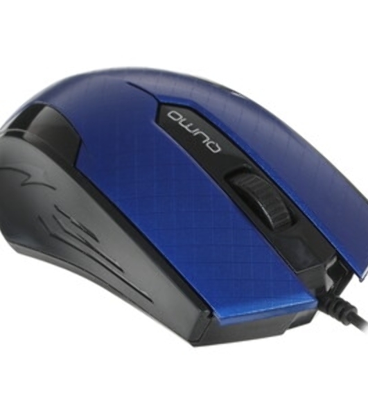 Мышь проводная Qumo Office M14 синий, 1000 dpi, USB, кнопки - 3