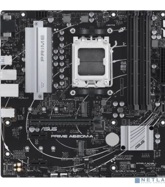 Материнская плата ASUS PRIME A620M-A-CSM, AM5, AMD A620, 2xDDR5, 4xSATA, 2xM.2, 1xPCI-E 4.0 x16, 1xHDMI, 1xDP, 1xVGA, 1x 1Gb LAN, 2xUSB-A 3.2 Gen 1, 4xUSB-A 2.0, 3x3.5 мм, 7.1, Micro-ATX