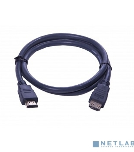 Кабель HDMI CP-HM-HM-5M Wize, 5 м, v.2.0, K-Lock, soft cable, 19M/19M, позол.разъемы, экран, темно-серый, пакет