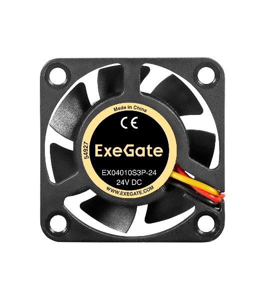 Вентилятор для корпуса ExeGate EX04010S3P-24 черный, 40 мм, 7500 об/мин, 37.5 дБ, 3 pin