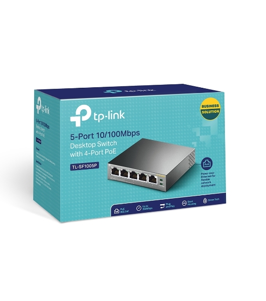 Коммутатор TP-Link SMB TL-SF1005P 5-портовый 10/100 Мбит/с настольный коммутатор с 4 портами PoE