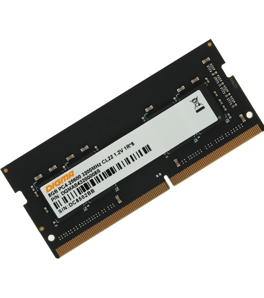 Оперативная память Digma, DDR4, 8GB (1x8 GB), 3200 MHz, CL22, SO-DIMM