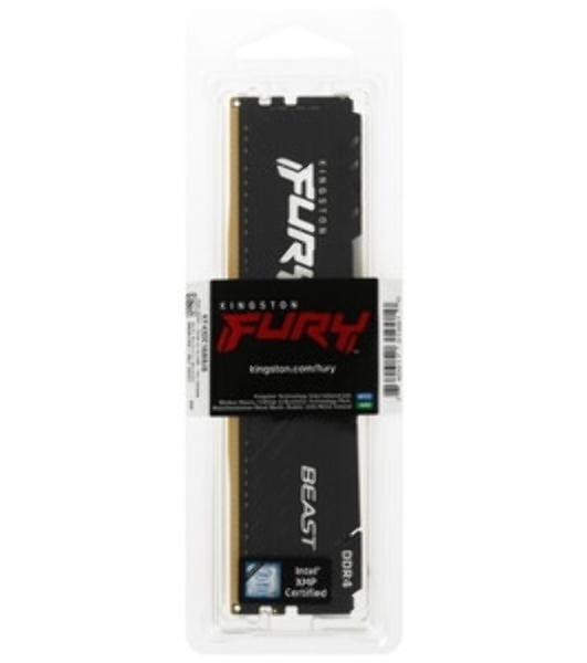 Оперативная память Kingston Fury Beast, DDR4, 8GB (1x8GB), 3600MHz, CL17, DIMM, с радиатором, черны