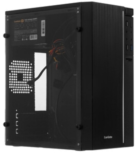 Компьютерный корпус Minitower ExeGate mEVO-9301 Black-RGb light, ATX, (600NPX), 2*USB+1*USB 3.0, HD Audio