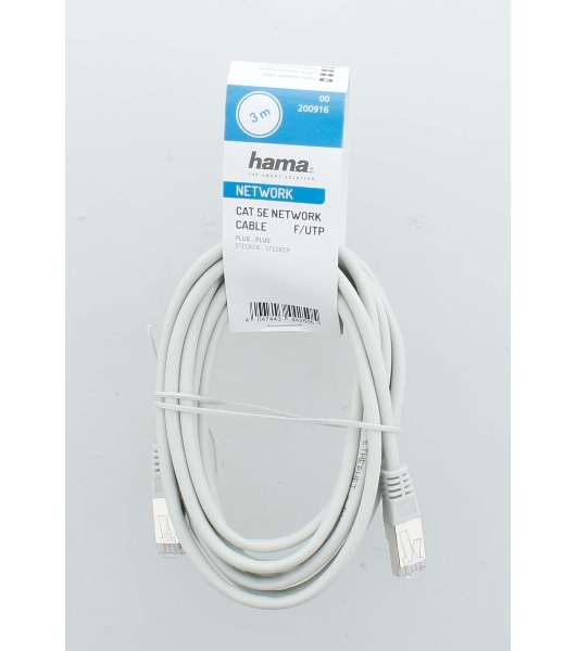 Кабель Hama H-200916 RJ-45 (f) RJ-45 (m) 3м (00200916) серый