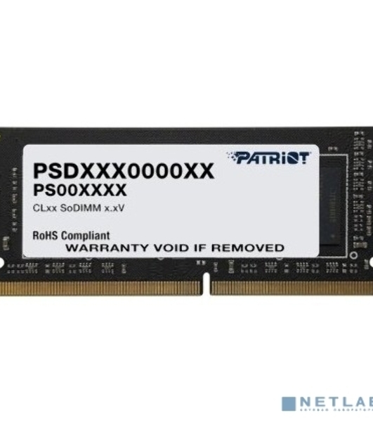 Оперативная память Patriot Signature, DDR4, 16GB (1x16 GB), 3200 MHz, CL22, SO-DIMM