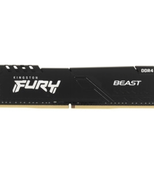Оперативная память Kingston Fury Beast, DDR4, 8GB (1x8GB), 3600MHz, CL17, DIMM, с радиатором, черны