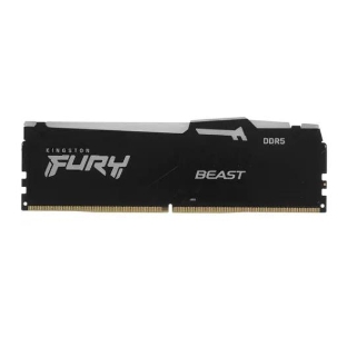 Оперативная память Kingston Fury Beast Black RGb, DDR5, 8Gb (1x8Gb), 5600MHz, CL36, DIMM, с радиатором, RGb, черный