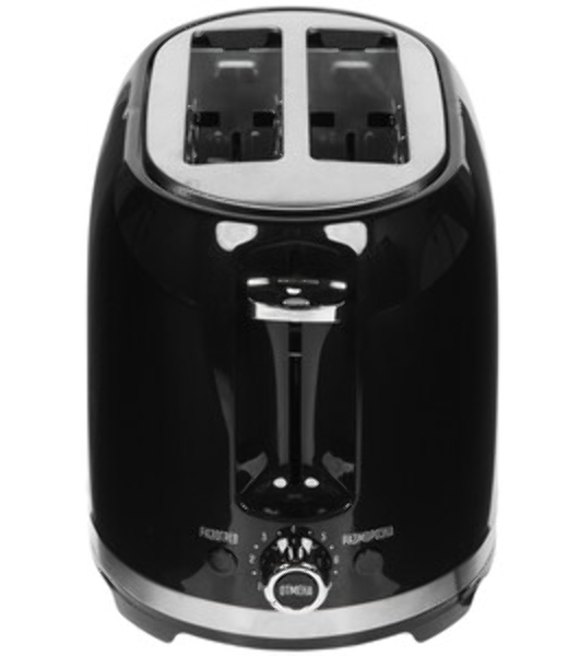 Тостер Centek СТ-1432 черный/стальной, 850 Вт, 2 слота