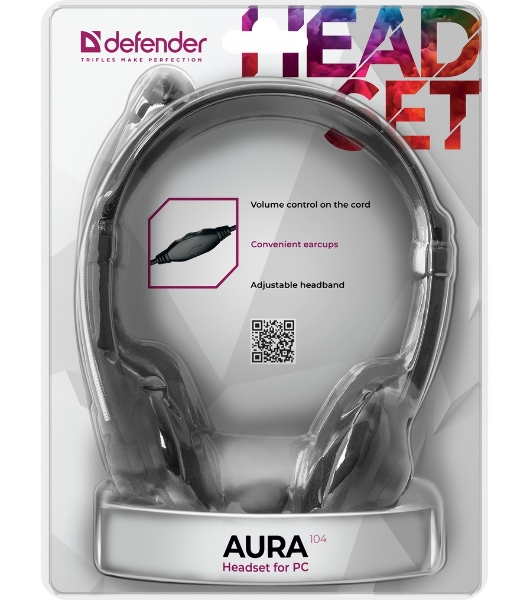 Гарнитура Defender Aura 104 чёрный, проводная