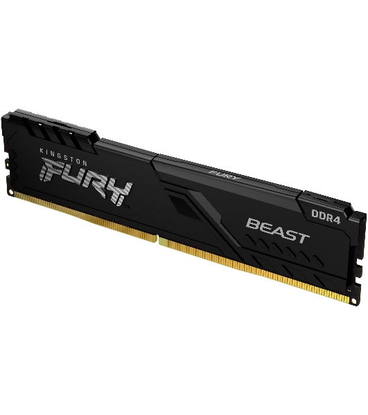 Оперативная память Kingston Fury Beast, DDR4, 32GB (1x32GB), 3600MHz, CL18, DIMM, с радиатором, черный