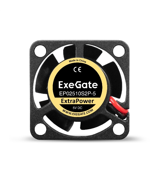 Вентилятор для корпуса ExeGate ExtraPower EP02510S2P-5 черный, 25 мм, 12000 об/мин, 26 дБ, 2 pin