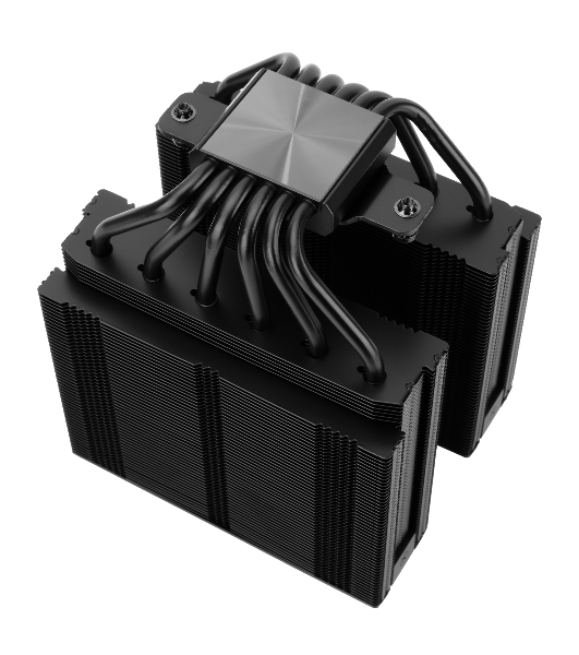 Кулер для процессора Thermalright Royal Pretor 130 черный (4-pin PWM, 158мм, Ni/Cu, 6x6мм, 1x120+1x130мм, 80.45CFM/81.88CFM, 29.4dBA/28.3dBA, 2150PM/1750RPM, S: 1200, 1700, 1851, 2011, 2066, 115X, AM4, AM5, black)