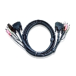 Кабель KVM USB(тип А Male)+DVI-D(Male)2хАудио(Male) (-) USB(тип B Male)+DVI-D(Male)+2хАудио(Male) 3м., черный. CABLE DVI/USB B/MC.SP-DVI/USB A 3M, фото 1