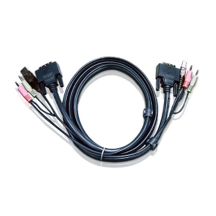 Кабель KVM USB(тип А Male)+DVI-D(Male)2хАудио(Male) (-) USB(тип B Male)+DVI-D(Male)+2хАудио(Male) 3м., черный. CABLE DVI/USB B/MC.SP-DVI/USB A 3M