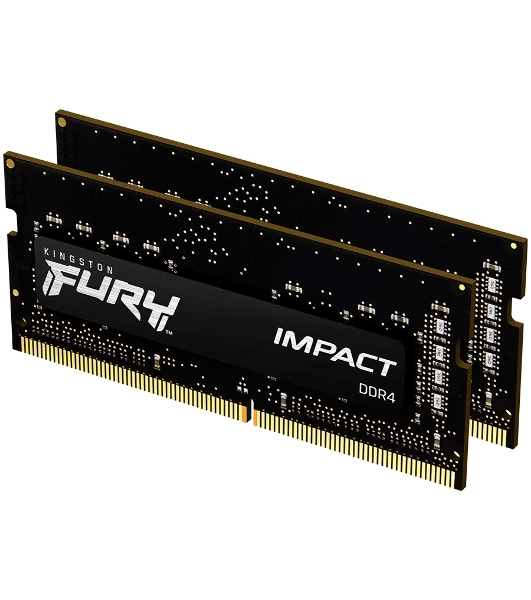 Оперативная память Kingston Fury Impact, DDR4, 16GB (2x8GB), 3200MHz, CL20, SO-DIMM