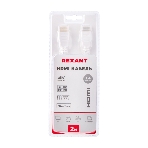 Кабель Rexant HDMI - HDMI 1.4, 2 м Gold белый, фото3
