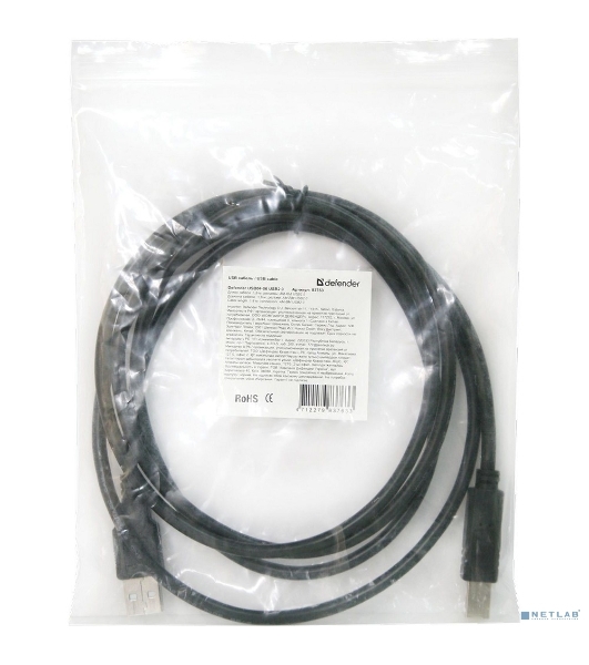 Кабель USB Defender USB04-10 USB2.0 AM-BM, 3.0м