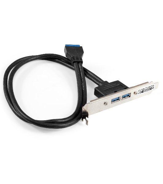 Планка портов в корпус 2xUSB 3.0 ExeGate BrctUSB3-2A (USB 3.0 20pin (IDC 20pin F) --> 2x USB 3.0 Af, кабель 20 см)