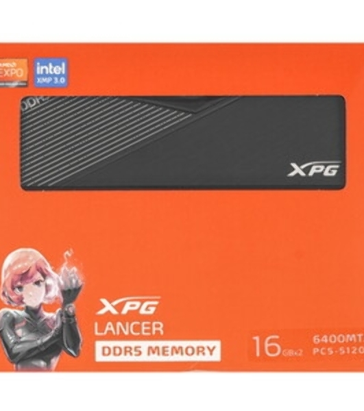 Оперативная память XPG Lancer, DDR5, 32GB (2x16GB), 6400MHz, CL32, DIMM, с радиаторами, черный