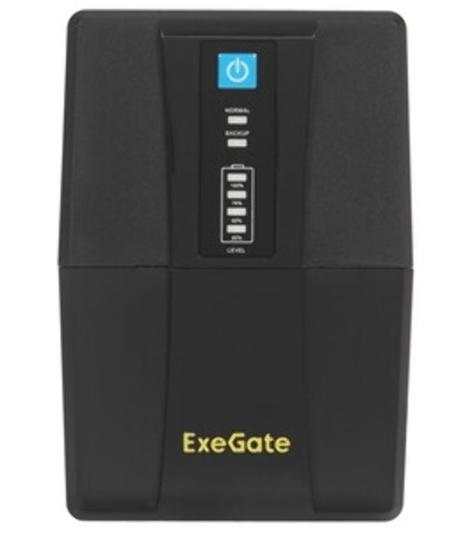 Источник бесперебойного питания ExeGate Power NB-650.LED.AVR.4C13 (650VA/390W, LED, AVR, 4*C13, батарея 12V 7Ah, черный)