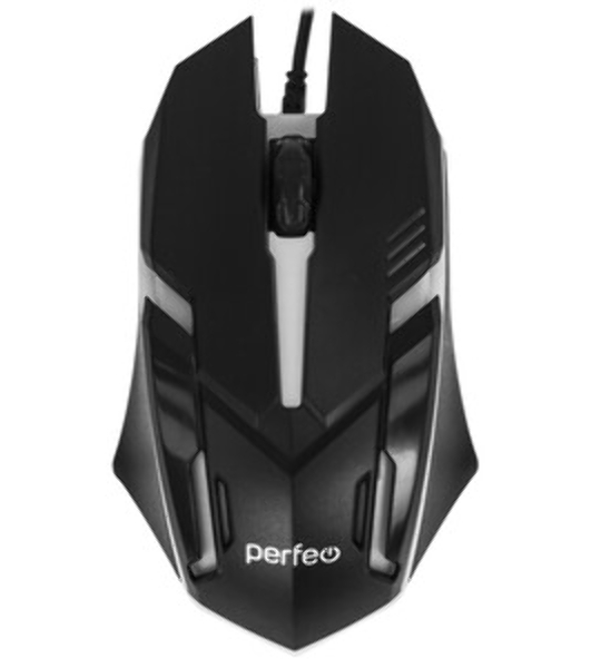 Мышь проводная оптическая Perfeo 'GRAF', 3 кн, USB, черный, GAME DESIGN, 7 цв. подсветка, 1000 DPI PF_A4798