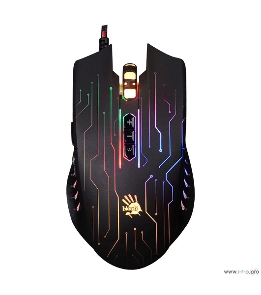 Мышь проводная A4Tech Bloody Q82 черный, 3200 dpi, USB, кнопки - 8