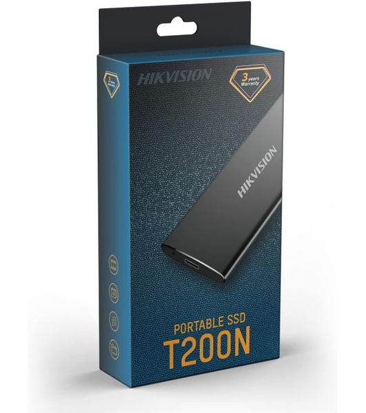 Внешний SSD Hikvision HS-ESSD-T200N, 512G, USB Type-C 3.1, R/W 450 МБ/с / 400 МБ/с, черный