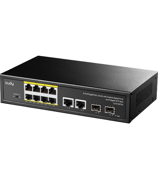 Коммутатор Cudy GS1010PS2, 8×1 Гбит/с, 2×1 Гбит/с Combo (RJ-45/SFP), 2×1 Гбит/с SFP