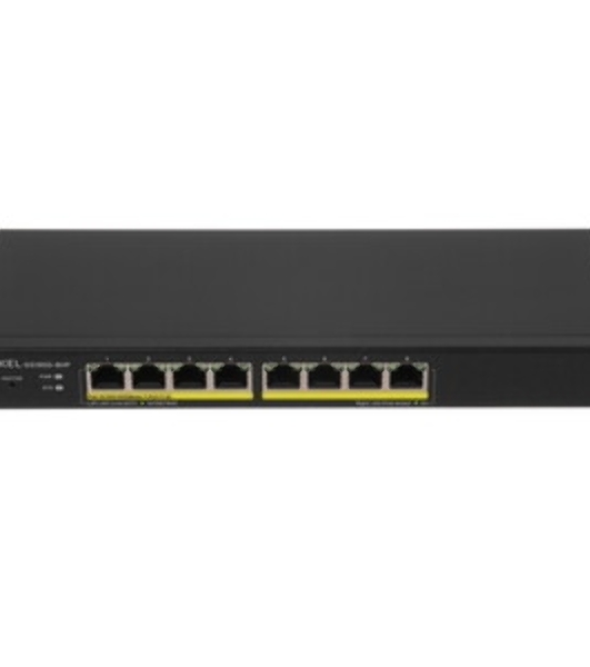 Коммутатор Smart L2 PoE+ Zyxel GS1900-8HP, 8xGE PoE+, настольный, бесшумный, бюджет PoE 70 Вт